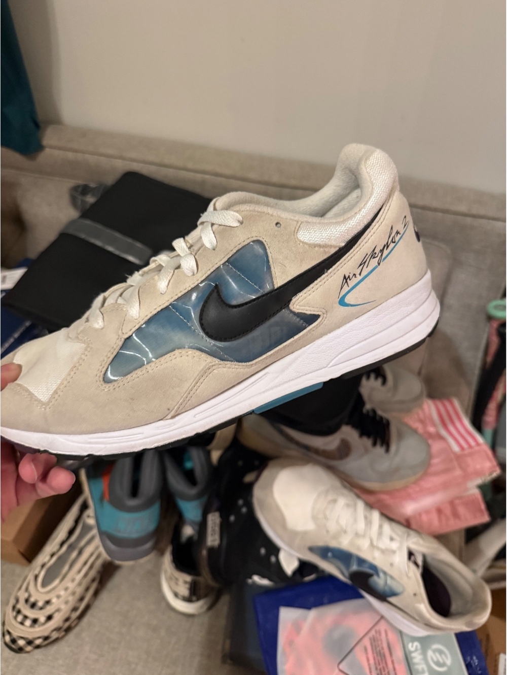 Preowned Size 12 men Nike Air Skylon II SE 'Grape Lagoon'